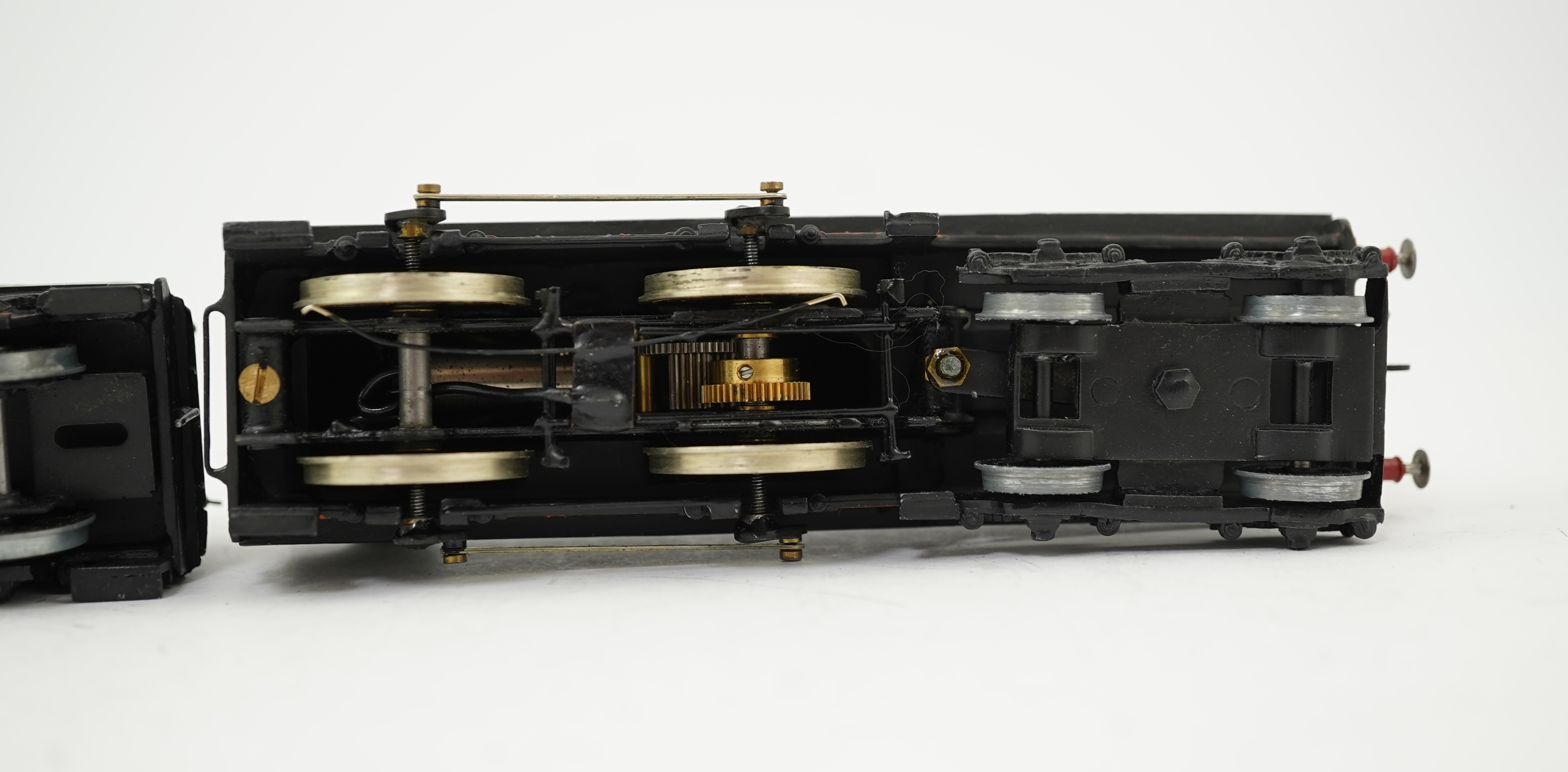 Two 00 gauge brass and white metal kit built GWR tender locomotives; a 4-4-2, Alliance 104, together with a Bulldog class 4-4-0, Barbados 3466, constructed, painted and lined to a high standard, both motored for two rail